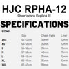 RPHA12 Quartararo Rep III size chart