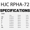 HJC RPHA 72 size chart